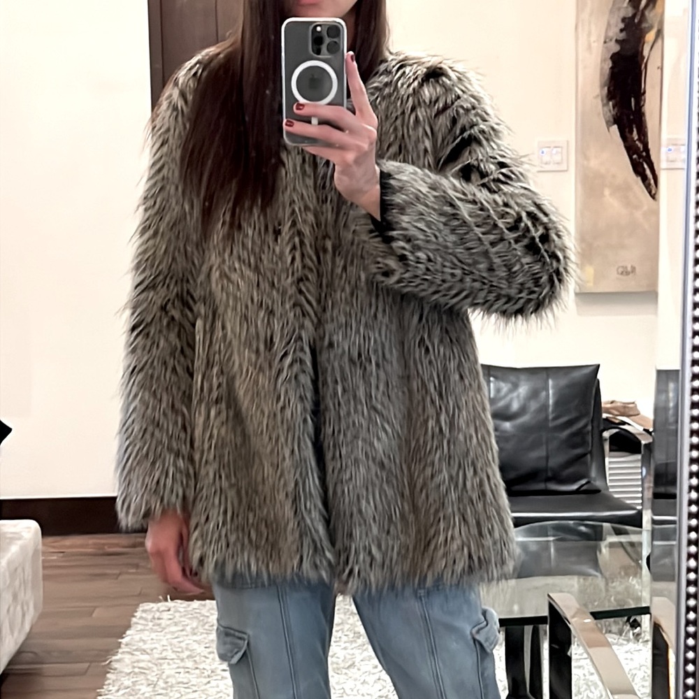 MARC JACOBS Rickie Raccoon Faux Fur Coat
